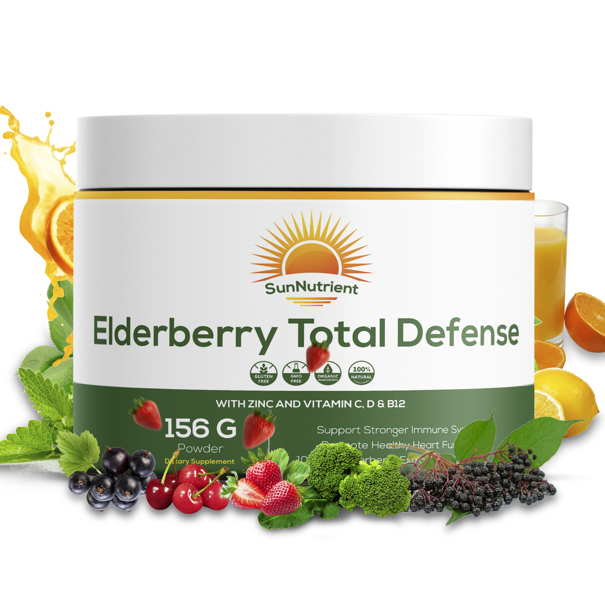 Elderberry Total Defense | Zinc & Vitamin C | 156g Powder